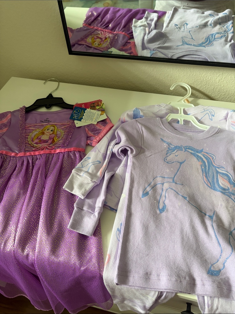 Rapunzel Purple Sleep Dress & Lavender Unicorn Pajama Set
